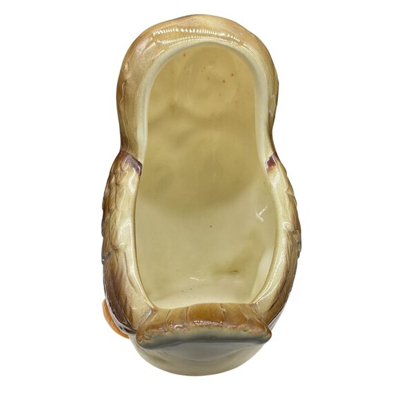 Vintage Owl Ceramic Planter Pot Brown & Cream Glossy Finish Andrea by Sadek - Picture 4 of 7